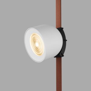 DK5541-WH+BK Поворотный светильник для трека-ремня Belty, серия Spot, со светодиодом, D100*H107мм, 48V DC, 12W, RA90, 38°, 3000K, IP20, белый с черным, алюминий