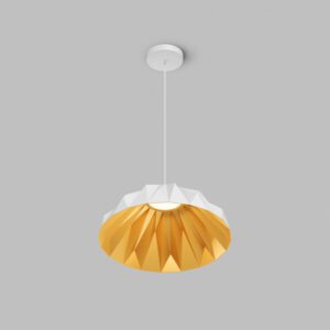 Светильник подвесной ORIGAMI, 20 Вт, 3000К, ?560x1500 мм, металл+акрил, белый + матовое золото
